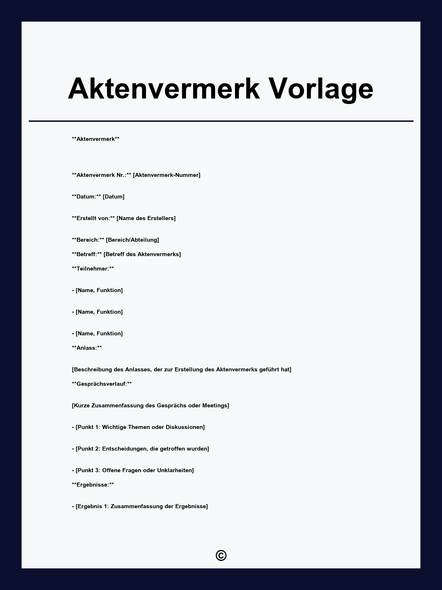 Aktenvermerk Vorlage