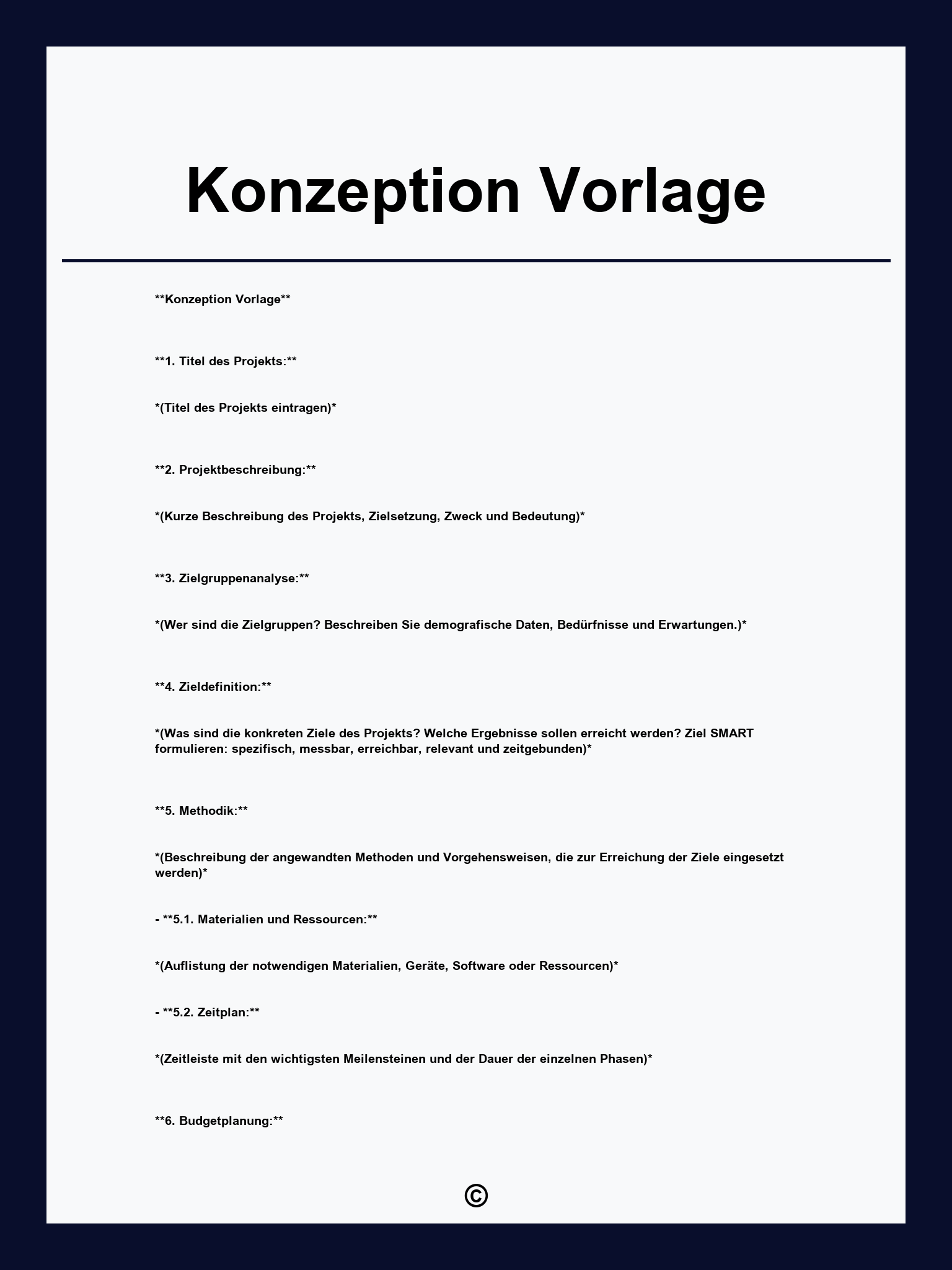 Konzeption Vorlage