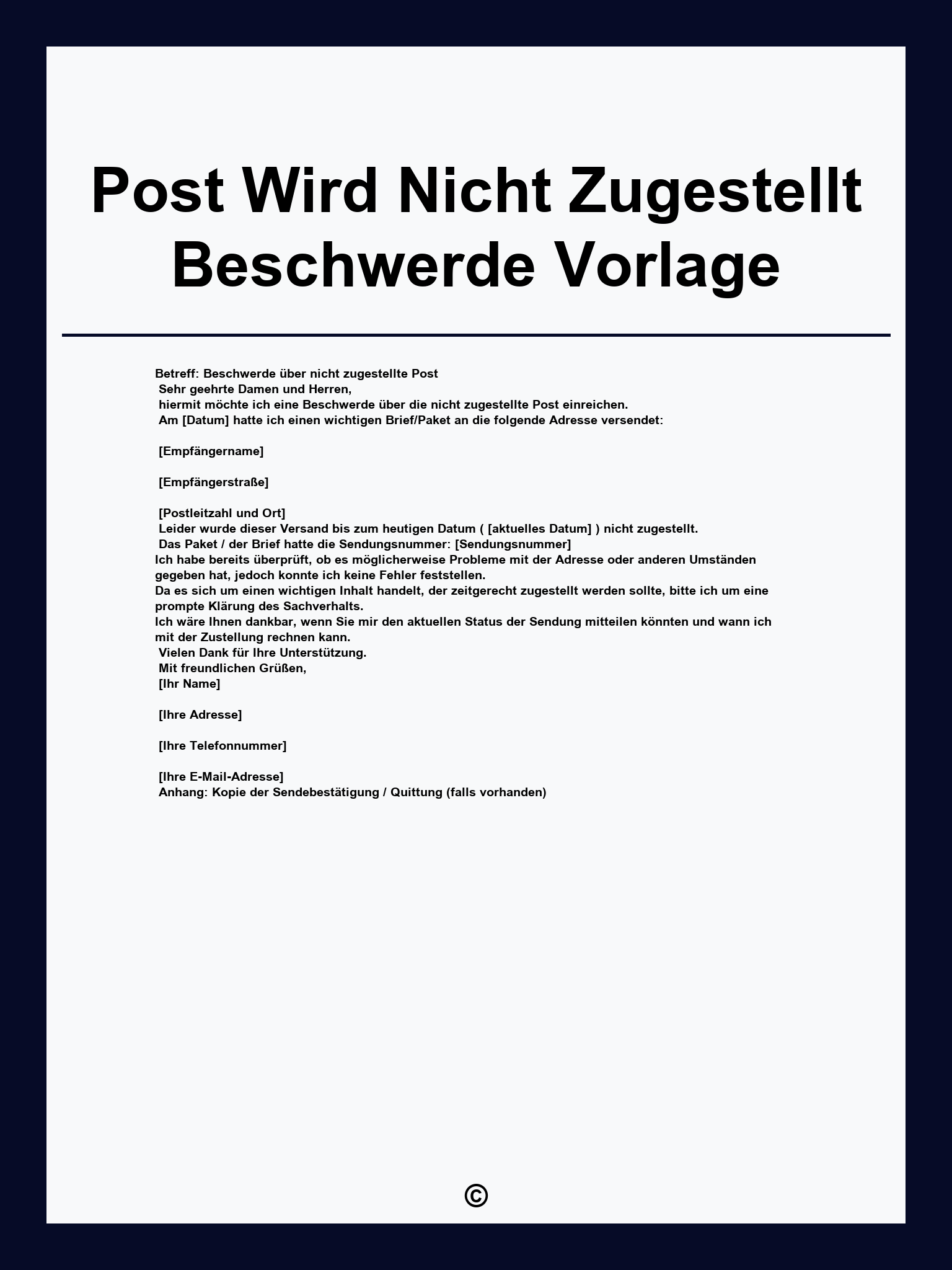 Post Wird Nicht Zugestellt Beschwerde Vorlage