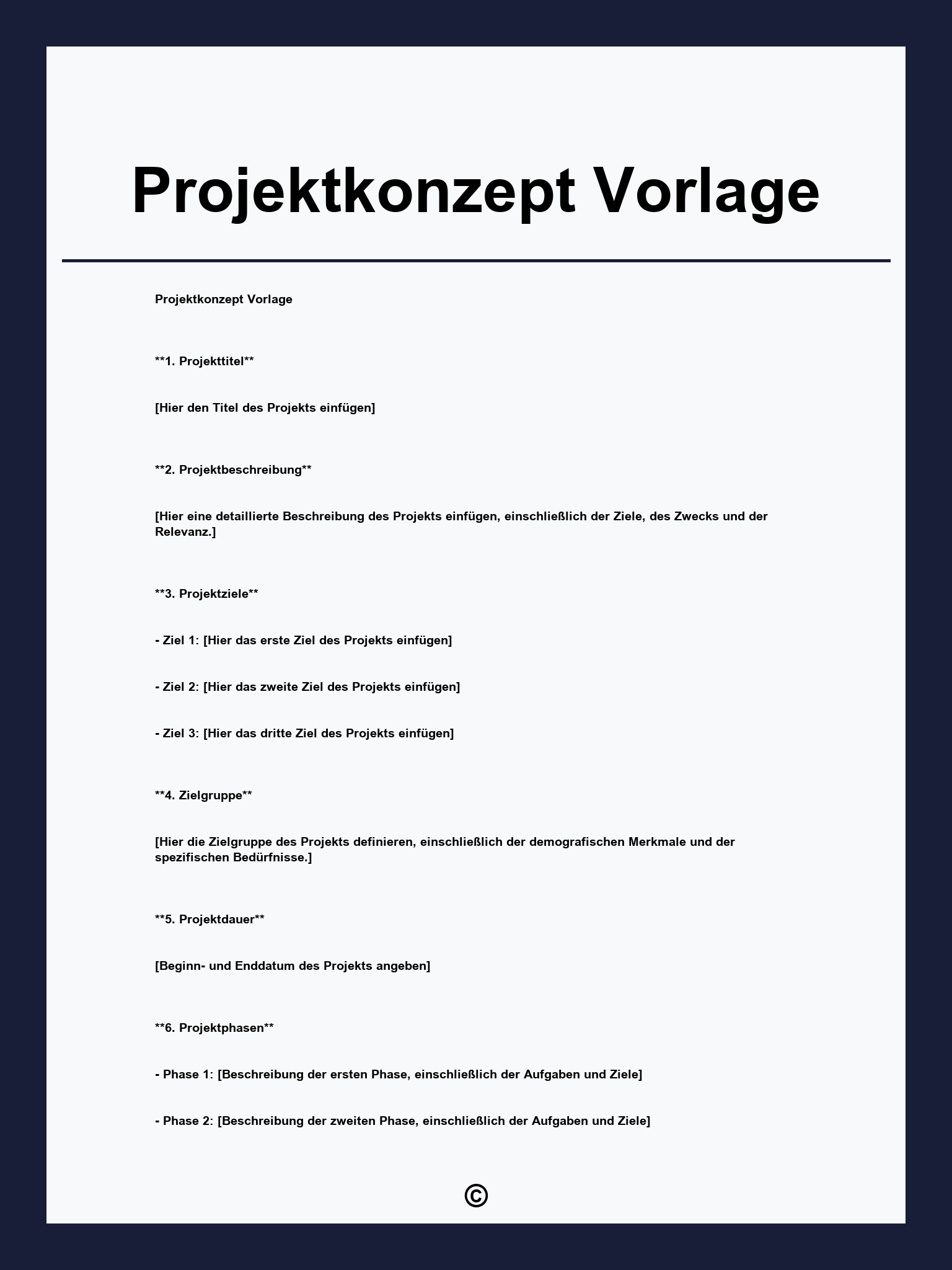 Projektkonzept Vorlage